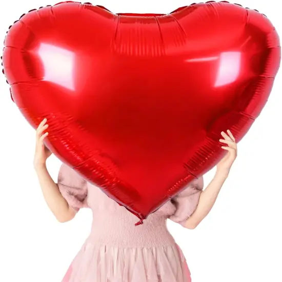 8 Pcs 36 Inch Huge Red Heart Balloons, Romantic Large Heart Mylar Foil Balloons Valentine's Day Balloons {1}