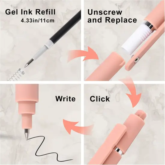 Pens Coloring pens Gel Ink Pens Fine Point Colored pens Set for Journaling Note Taking, 0.5mm Retractable Japanese Pen Office School Supplies Gifts 10Pack {2}