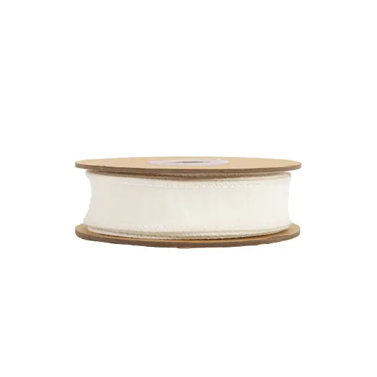 LaRibbons 1" Wired Dupioni Ribbon | 10 Yards | Antique White {3}