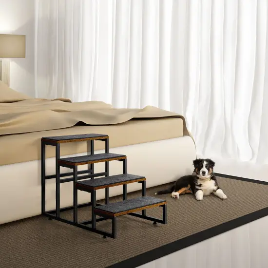 5-Step Non-Slip Dog Stairs for Bed & Sofa &ndash; Heavy-Duty Pet Steps with Felt Pads, Joint-Friendly Design for Small, Senior, or Injured Pets {4}