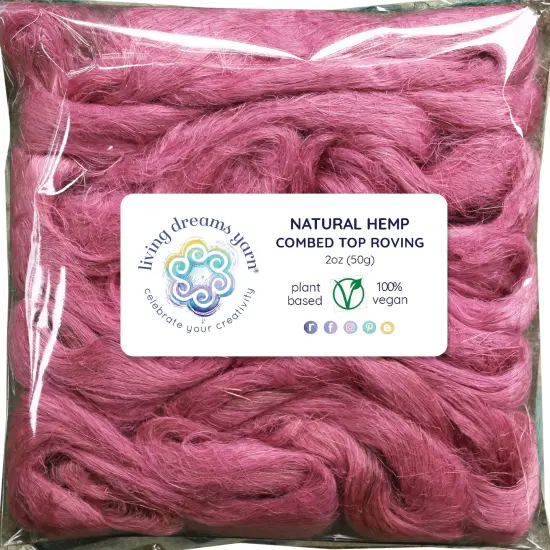 Hemp - Beautifully Dyed Vivid Colors, Combed Top Roving for Spinning, Blending, Felting, Weaving. Orchid {2}