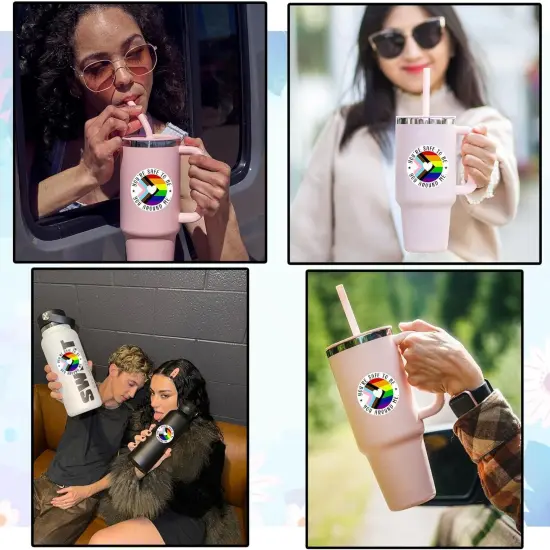Set 3PCS 2 Inches - You're Safe with Me Ally Sticker Progress Pride Flag Trans Flag LGBTQ 2" Waterproof Vinyl Decal for Water Bottles, Tumbler, Laptop, Hard Hat, Car Gifts for Kid, Girl, Boy {4}