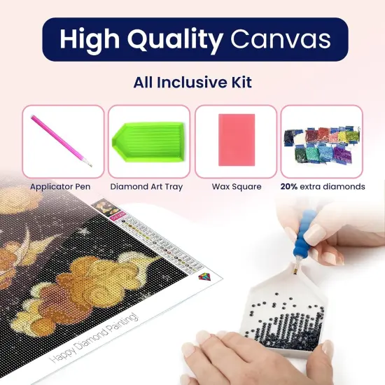 Moon Diamond Art for Adults Celestial Night Sky Landscape 5D Diamond Painting for Adults DIY Moon Decor Cross Stitch Gem Art, Round Drill 12x16 {5}