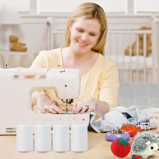 4 Spools All Purpose Sewing Thread 1000 Yards, Polyester Threads for Sewing Machine, Sewing Machine Supplies for Beginners, Hand Stitching, Quilting, Serger {4}