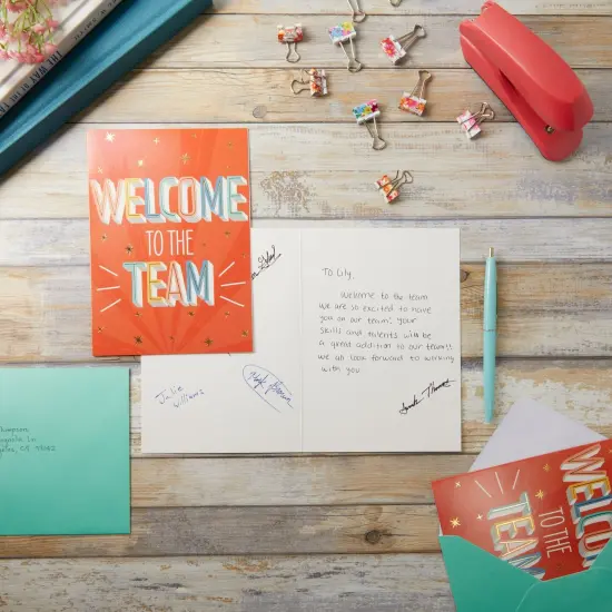 36 Pack Blank Welcome to the Team Cards with Envelopes, Employee Appreciation Gifts (5 x 7 In) Red {2}