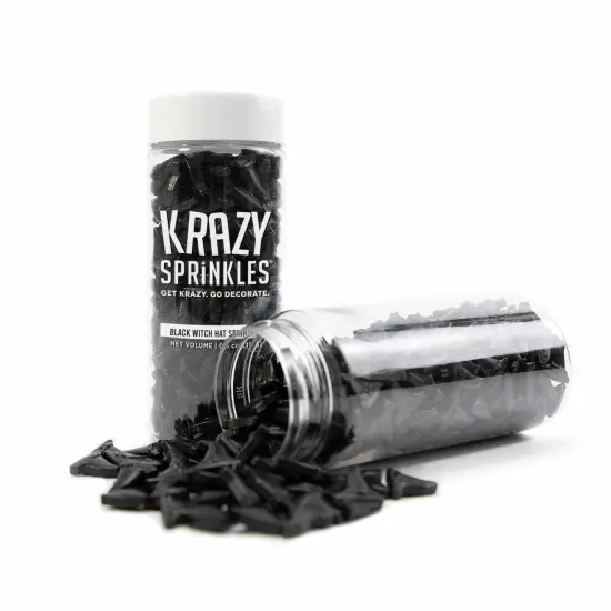 Krazy Sprinkles - Black Witch Hats (1/2 Cup, 1x Jar) for Cakes, Ice Cream & Cookies {2}