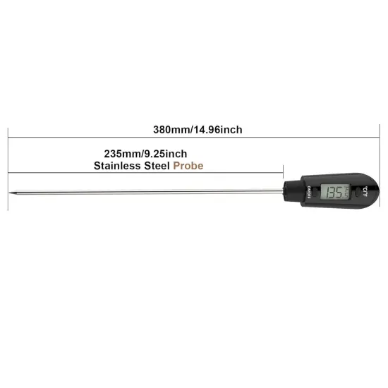 Digital Meat Thermometer Candy Thermometer Spatula Thermometerwith Pot Clip & 9" Probe &ndash; Fast Instant Read Digital Food Thermometer for Candy Chocolate Jam Meat, BPA Free Silicon Frying {4}