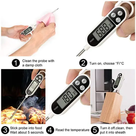 Digital Instant Read Meat Thermometer Kitchen Cooking Food Candy Thermometer for Oil Deep Fry BBQ Grill Smoker Thermometer {4}