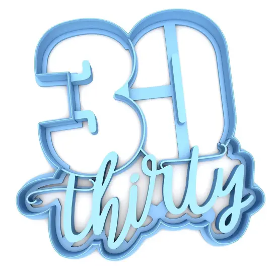 Sweet Prints Inc Lettered Number 30 Cookie Cutter Dishwasher Safe 3" {2}