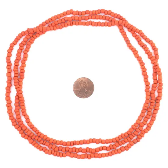 The Bead Chest Papaya Orange Java Glass Seed Beads (4mm, 48" Strand) {2}
