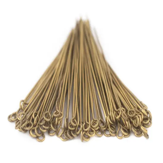 The Bead Chest Brass 21 Gauge 2.5 Inch Eye Pins (Approx 100 pieces) {3}