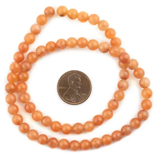 The Bead Chest Orange Round Aventurine Beads (6mm) {2}