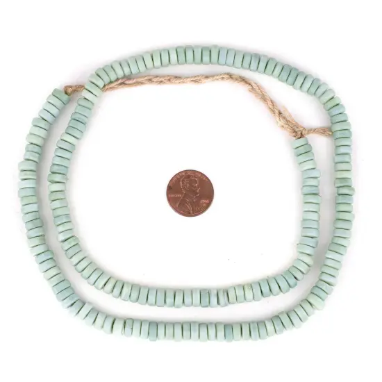 The Bead Chest Pastel Green Java Glass Button Beads (8mm) {2}