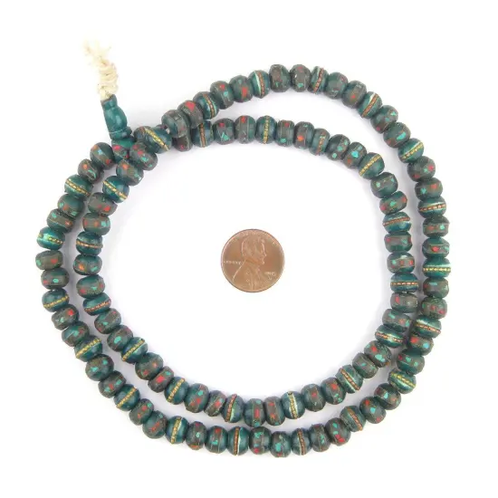 The Bead Chest Mala Meditation Beads - 108 Inlaid Prayer Beads for Yoga, Necklace, Jewelry (8mm, Green Bone) {2}