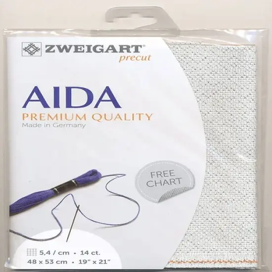 Zweigart Precut Stern-Aida 14 count Silver Flecked White {2}