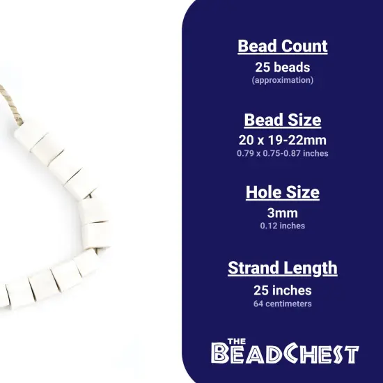 The Bead Chest Kenya White Bone Beads (Cube) {4}
