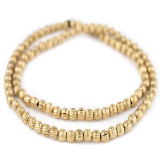 The Bead Chest Brass Melon Beads (6mm) {3}