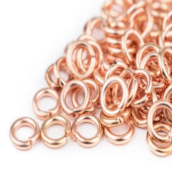 The Bead Chest Copper 6mm Round Open Jump Rings, Pack of 100 {3}