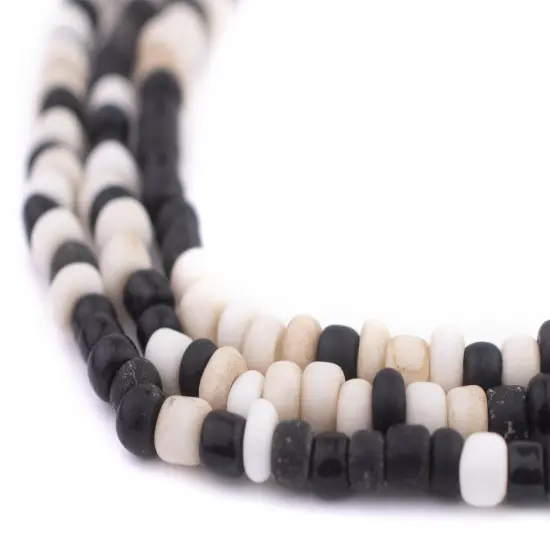 The Bead Chest Black & White Java Glass Seed Beads (4mm, 48" Strand) {1}