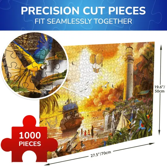 QUOKKA 1000 Pieces Puzzle for Adults and Up - Jigsaw Puzzles for Men and Women - Campfire Activity for Kids Ages 8-12 and Up - Colourful Game Toy for Family {3}
