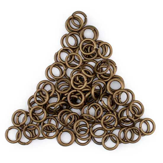The Bead Chest Bronze 8mm Round Open Jump Rings, Pack of 100 {1}