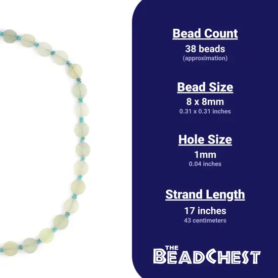 The Bead Chest Green Aqua Flat Circular Serpentine Beads 8mm Afghanistan Gemstone 17 Inch Strand {4}