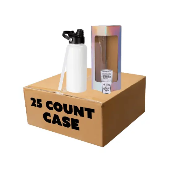 Makerflo 32 oz Sublimation Hydro Water Bottle with 2-in-1 Lid | Craft-Ready for DIY Gifts & Personalization (Sublimation, Epoxy, UV DTF, Vinyl, and Laser Engraving) {8}