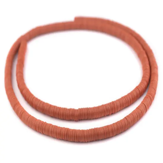 The Bead Chest African Vinyl Beads, Ghana Vulcanite Crafts Supplies for DIY Jewelry Making, Necklaces, Bracelets (8mm, Squash Orange) {3}