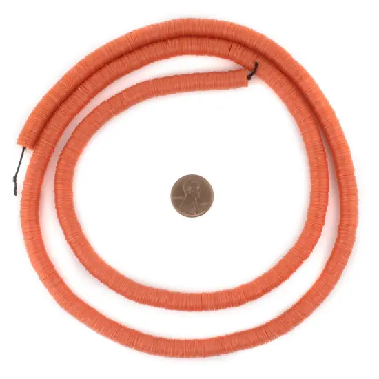 The Bead Chest Translucent Orange Vinyl Phono Record Beads (8mm) {2}