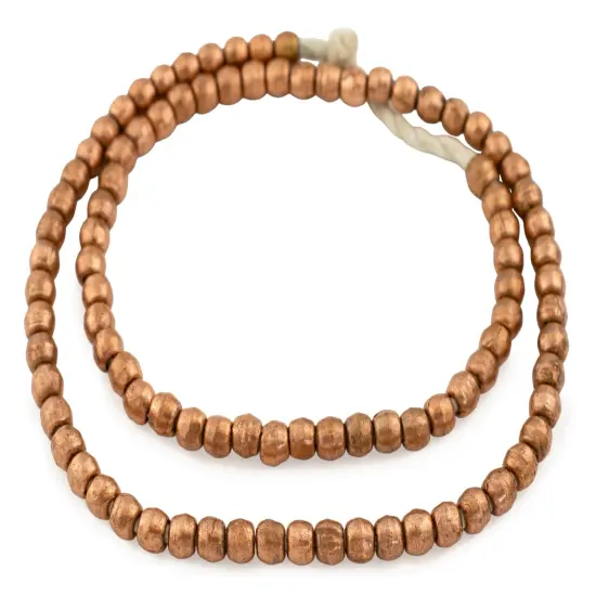 The Bead Chest 8mm Round Copper Beads - Full Strand of African Metal Spacer Beads {3}