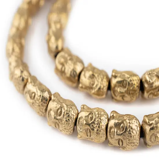 The Bead Chest Brass Buddha Beads, Full Strand of Quality Metal Spacers for DIY Jewelry Design {1}