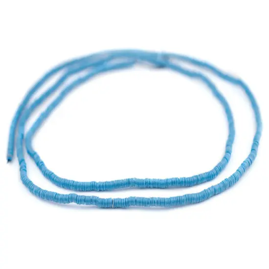 The Bead Chest African Vinyl Beads, Ghana Vulcanite Crafts Supplies for DIY Jewelry Making, Necklaces, Bracelets (3mm, Sapphire Blue) {3}