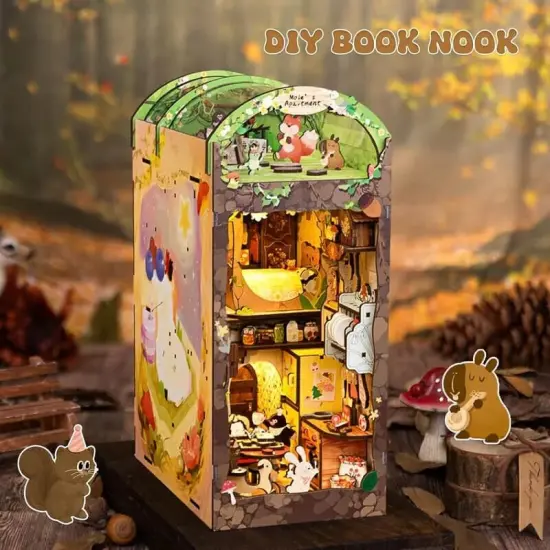 Book Nook Wizardi Miniature - Mole's Apartment Roombox Kit {5}