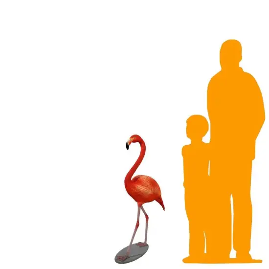 Baby Flamingo Life Size Statue {2}