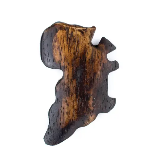 The Bead Chest African Pride Batik Bone Pendant 36mm Kenya Brown Large Hole Handmade {1}