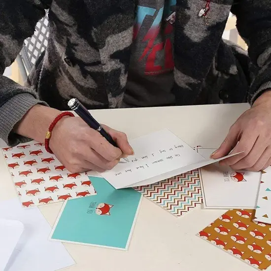 Cute Thank You Cards with Envelopes for Baby Shower, Fox Designs (4x6 In, 48 Pack) Multicolor {6}