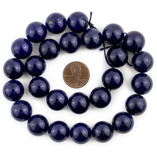 The Bead Chest Round Lapis Lazuli Beads (15mm) {2}