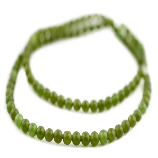 The Bead Chest Round Green Nephrite Jade Beads (4mm) {3}
