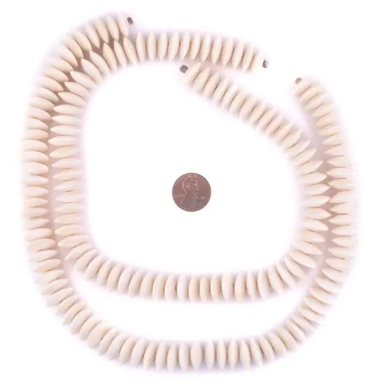 The Bead Chest White Saucer Natural Wood Beads (15mm): Organic Eco-Friendly Wooden Bead Strand for DIY Jewelry, Crafts, Necklace and Bracelet Making {2}