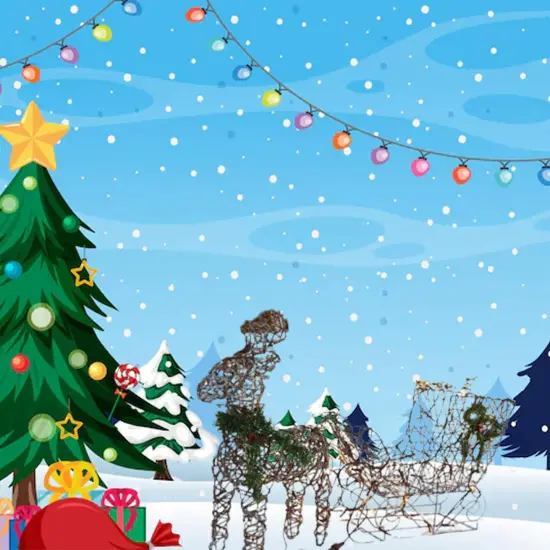 Light-Up Coffee Reindeer with Sleigh Outdoor Christmas Decoration Set 19.69 x 7.28 x 16.14 in {4}