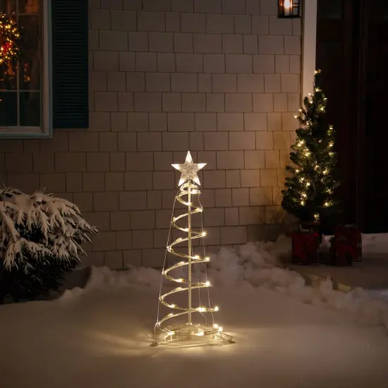 Northlight LED Lighted Spiral Outdoor Christmas Tree - 3' - Warm White Lights {4}