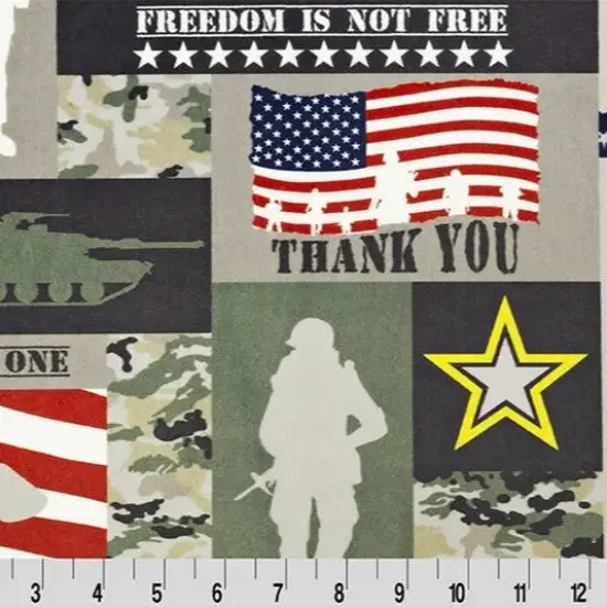 Green Soldier Digital Cuddle Fabric per yard {1}