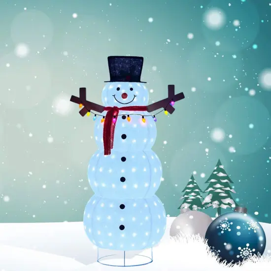 60 Inch Plush Lantern Snowman, Winter Holiday Decoration, Indoor Outdoor Christmas {1}