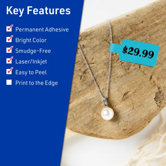 Avery Bright Blue Paper Labels, 0.5" x 2.5" Barbell {2}