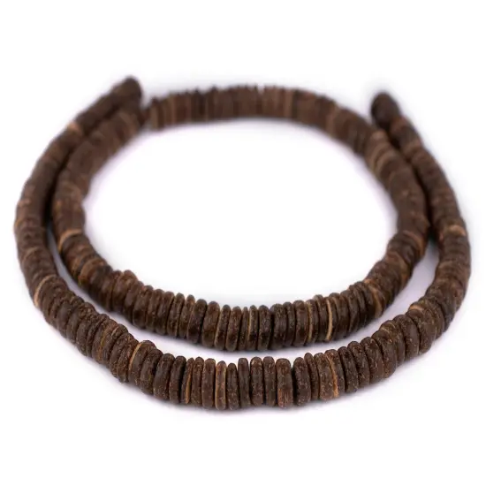 The Bead Chest Chocolate Disk Coconut Shell Beads (12mm) {3}