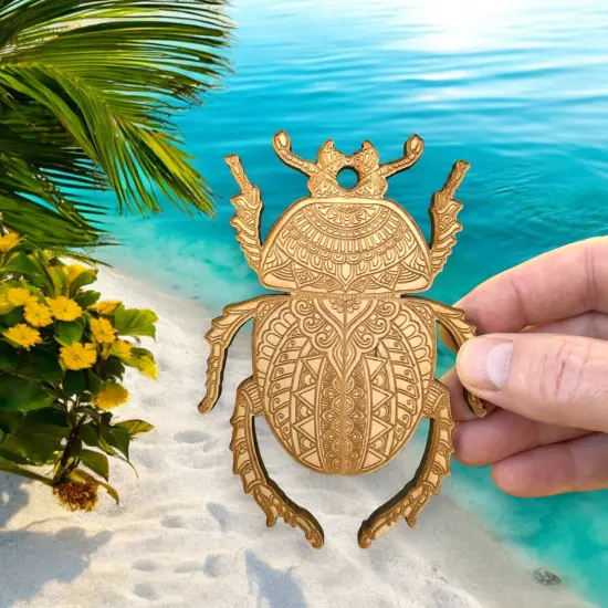 Ornament - Beetle - Raw Wood {2}
