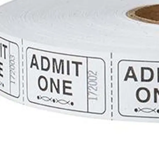 Stock Ticket Admit 1 White 2000 RL {2}