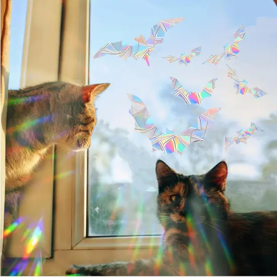 45PCS Halloween Bat Decoration Stickers for Bird Strikes - Anti-Collision Window Decals {3}