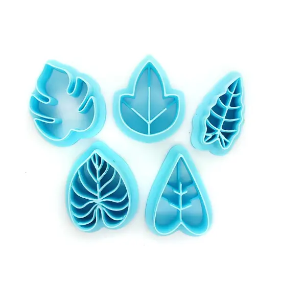 Plant Leaf Clay Cutter Bundle, 5 pc Indoor Plant Shapes, Adorabilities {1}
