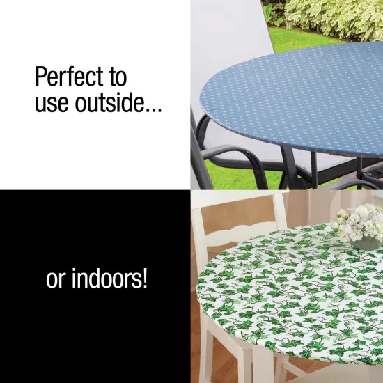 Collections Etc Collections Etc. Patterned Fitted Table Cover with Soft Flannel Backing and Durable Wipe-Clean Vinyl Construction {4}